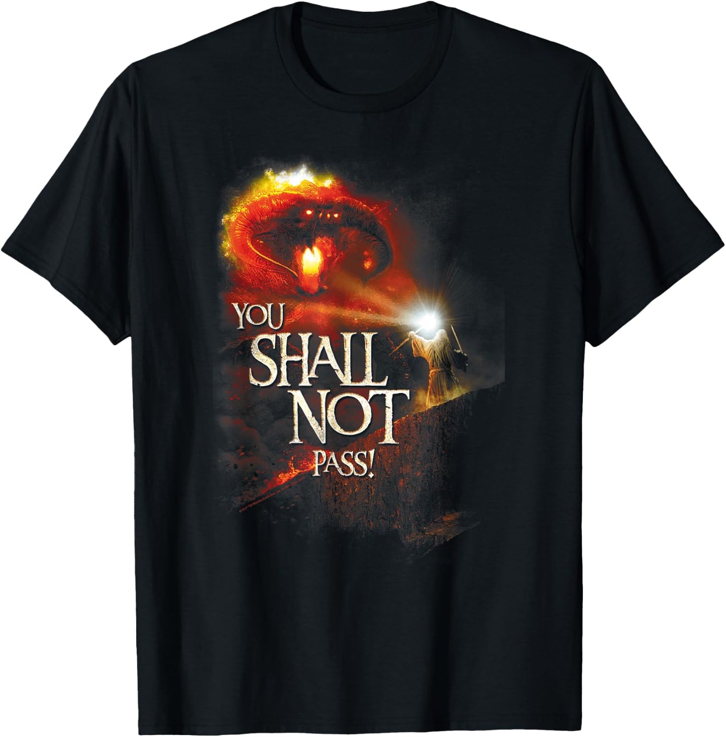 Lord of The Rings Balrog You Shall Not Pass T-Shirt - T-Shirt | Black