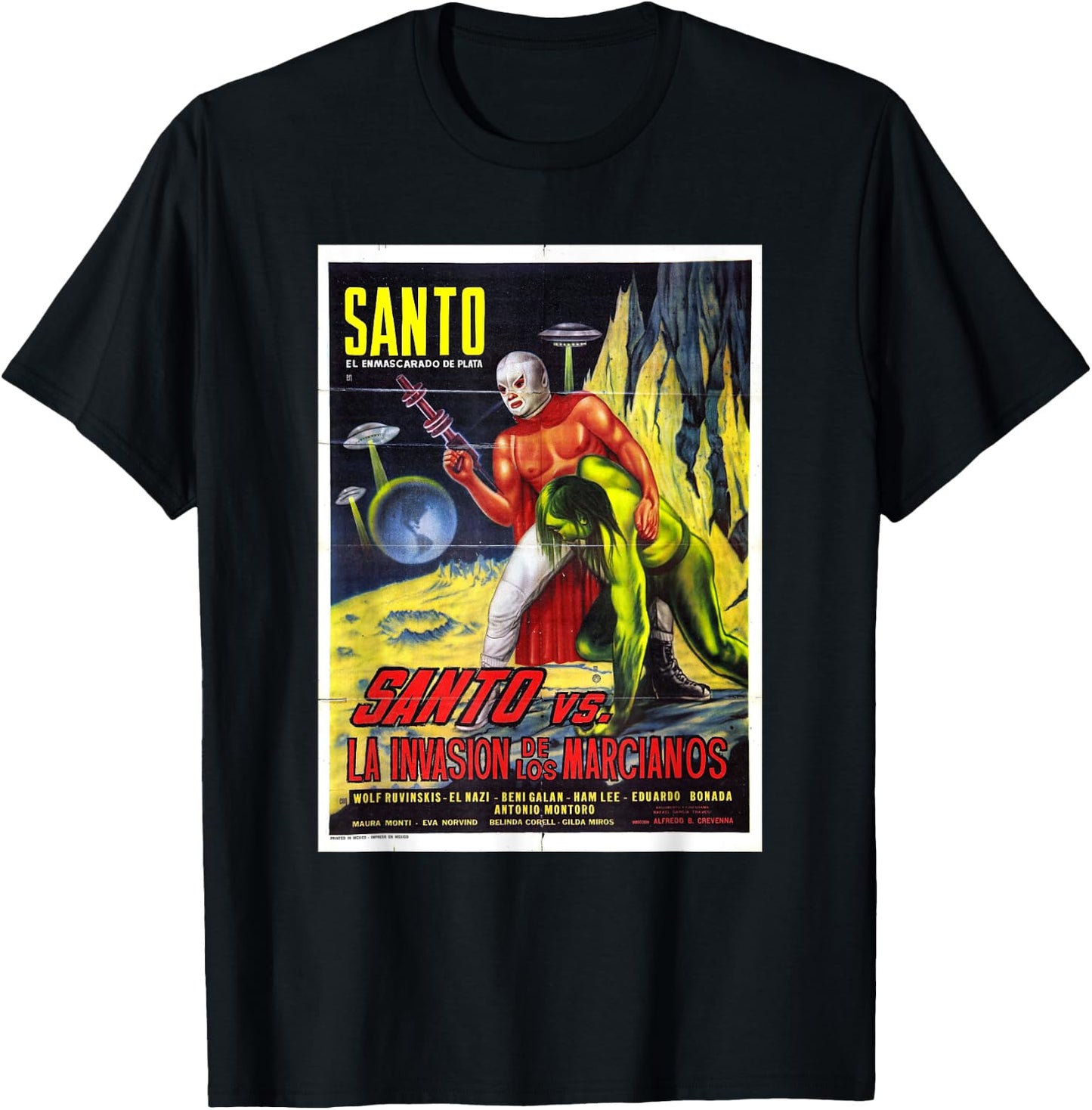 Santo El Enmascarado de Plata Retro Vintage T-Shirt - T-Shirt | Black
