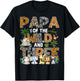Papa Of The Wild Three Zoo 3Rd Birthday Safari Jungle T-Shirt - T-Shirt | Black
