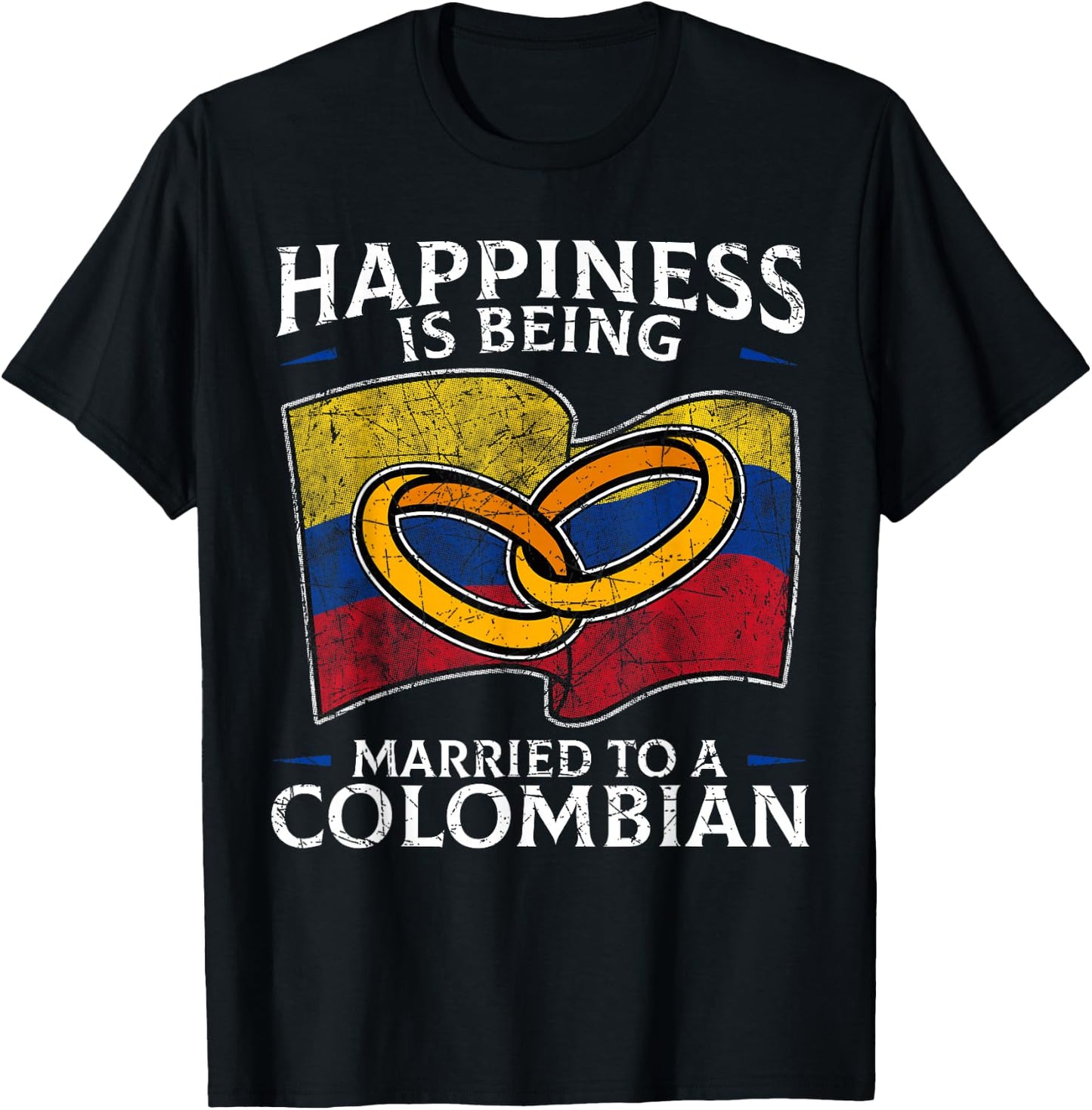 Colombia Marriage Colombian Heritage Married Flag Culture T-Shirt - T-Shirt | Black
