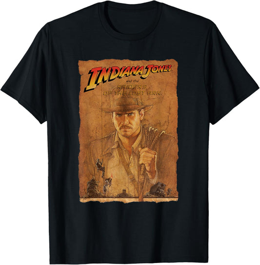 Lucasfilm Indiana Jones Raiders of The Lost Ark Poster Art T-Shirt - T-Shirt | Black