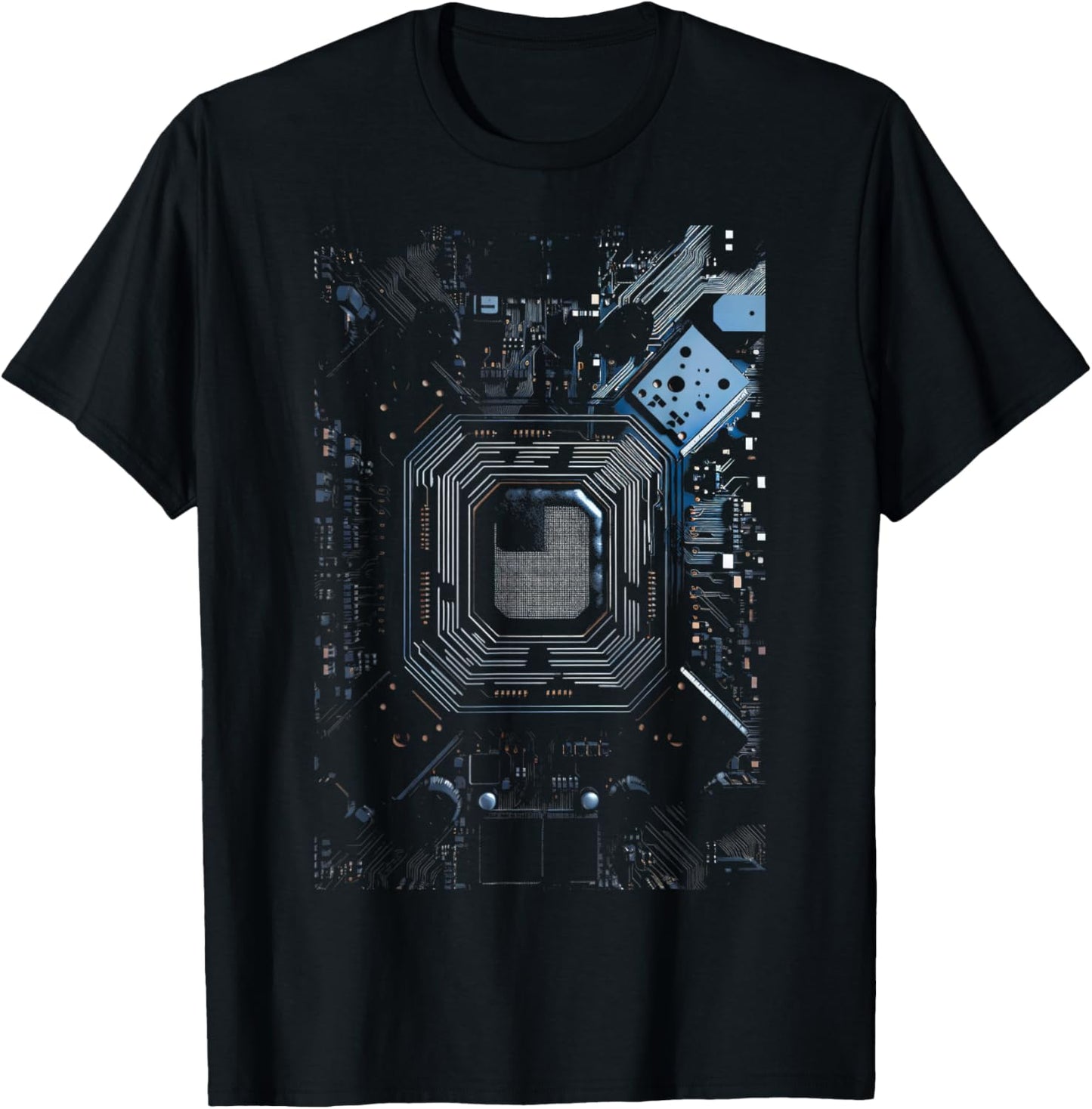 Motherboard Microchip Black IT Computer Background Graphic T-Shirt - T-Shirt | Black
