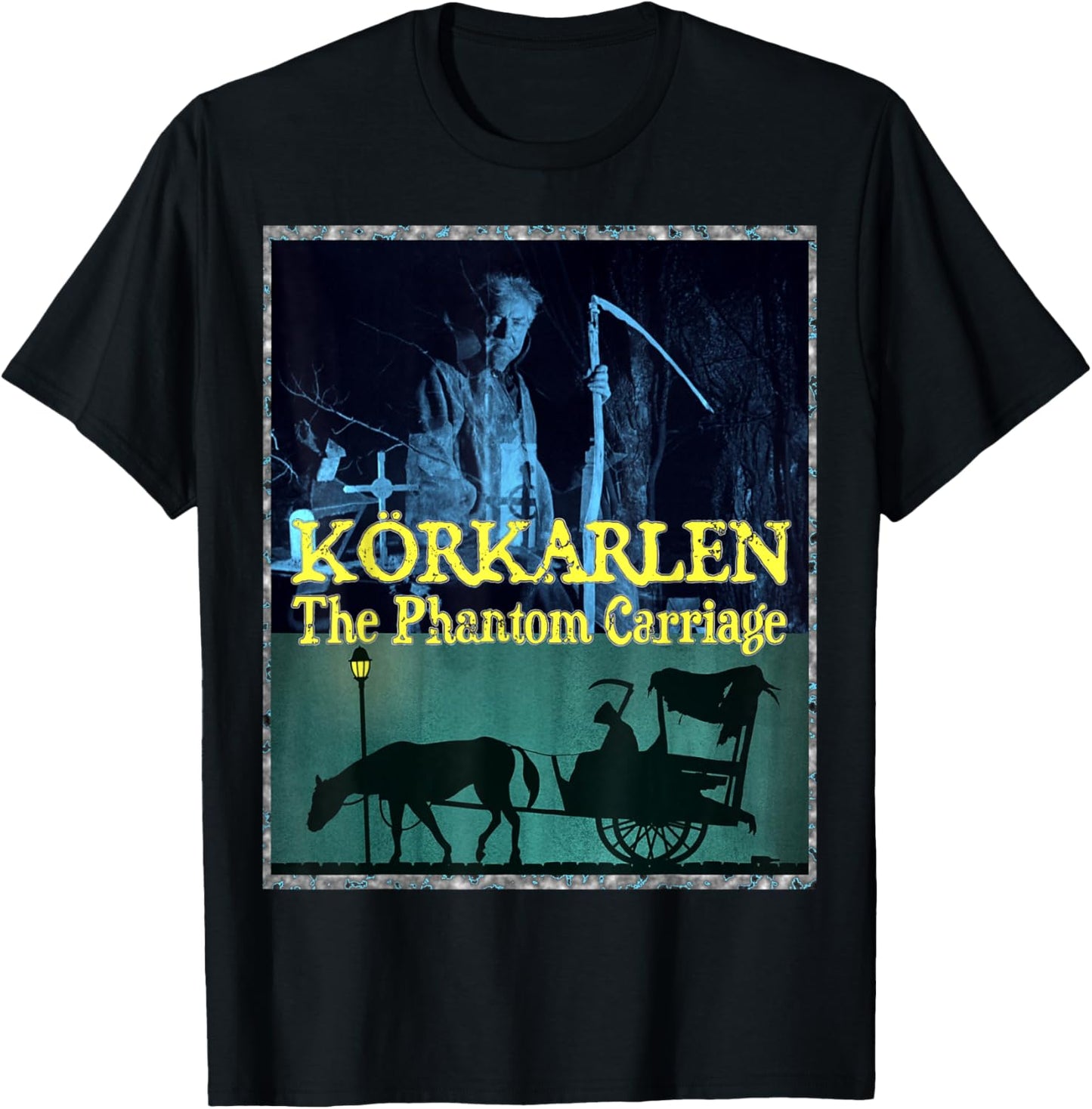 Vintage Classic Horror Körkarlen The Phantom Carriage T-Shirt - T-Shirt | Black