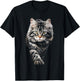 Cat Graphic Pet Illustration Cat Women Kids T-Shirt - T-Shirt | Black
