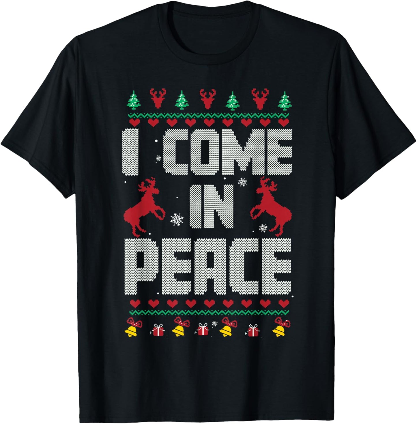 I Come In Peace - I'm Peace Xmas Matching Couples Christmas T-Shirt - T-Shirt | Black