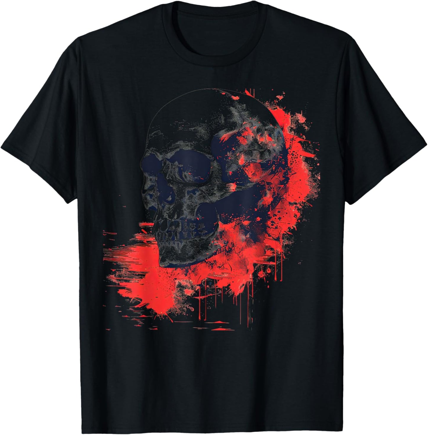 Halloween Maroon and Ebony Splatter T-Shirt - T-Shirt | Black