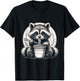 Raccoon Eating Ramen Shirt Instant Noodle Cup Racoon Lover T-Shirt - T-Shirt | Black