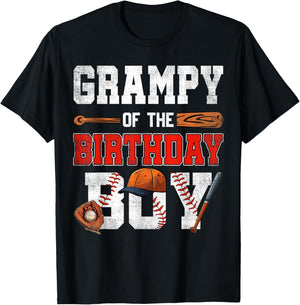 Grampy Of The Birthday Boy Baseball Bday Family T-Shirt - T-Shirt | Black