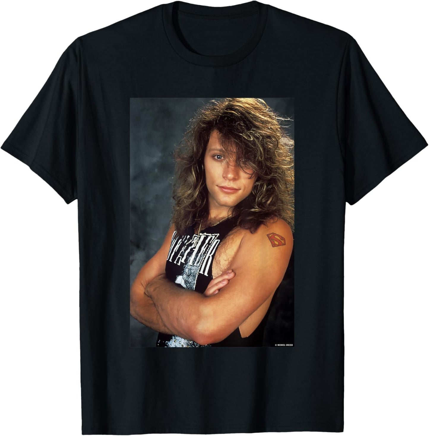 Portrait of Jon Bon Jovi 1990 by Michael Grecco T-Shirt - T-Shirt | Black