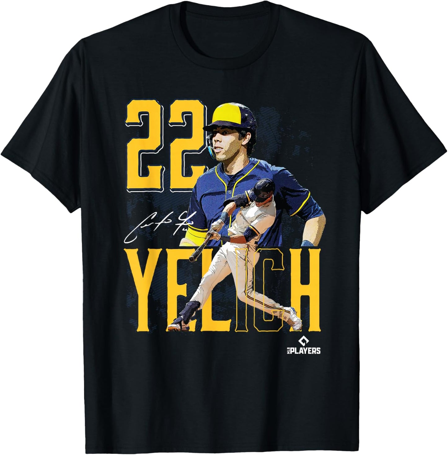 Christian Yelich | Milwaukee baseball | Players | MLBYCN3003 T-Shirt - T-Shirt | Black
