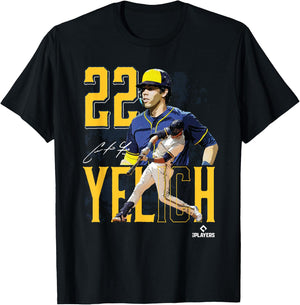 Christian Yelich | Milwaukee baseball | Players | MLBYCN3003 T-Shirt - T-Shirt | Black