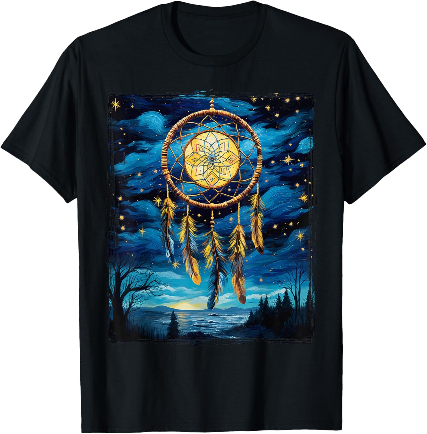 Native American Dreamcatcher Indian Design T-Shirt - T-Shirt | Black