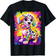 Dinosaurus Rekx Dalmatian Puppy Dog Colorful Rainbow Vibrant Graphic , Small, Black T-Shirt - T-Shirt | Black