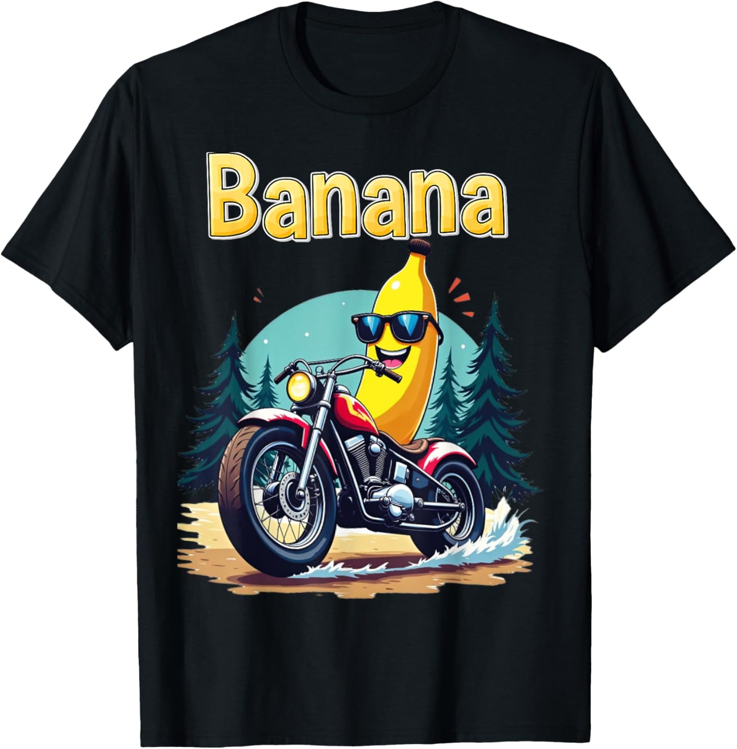 THAT'S BANANAS Halloween Costume Banana on a Motorcycle T-Shirt - T-Shirt | Black