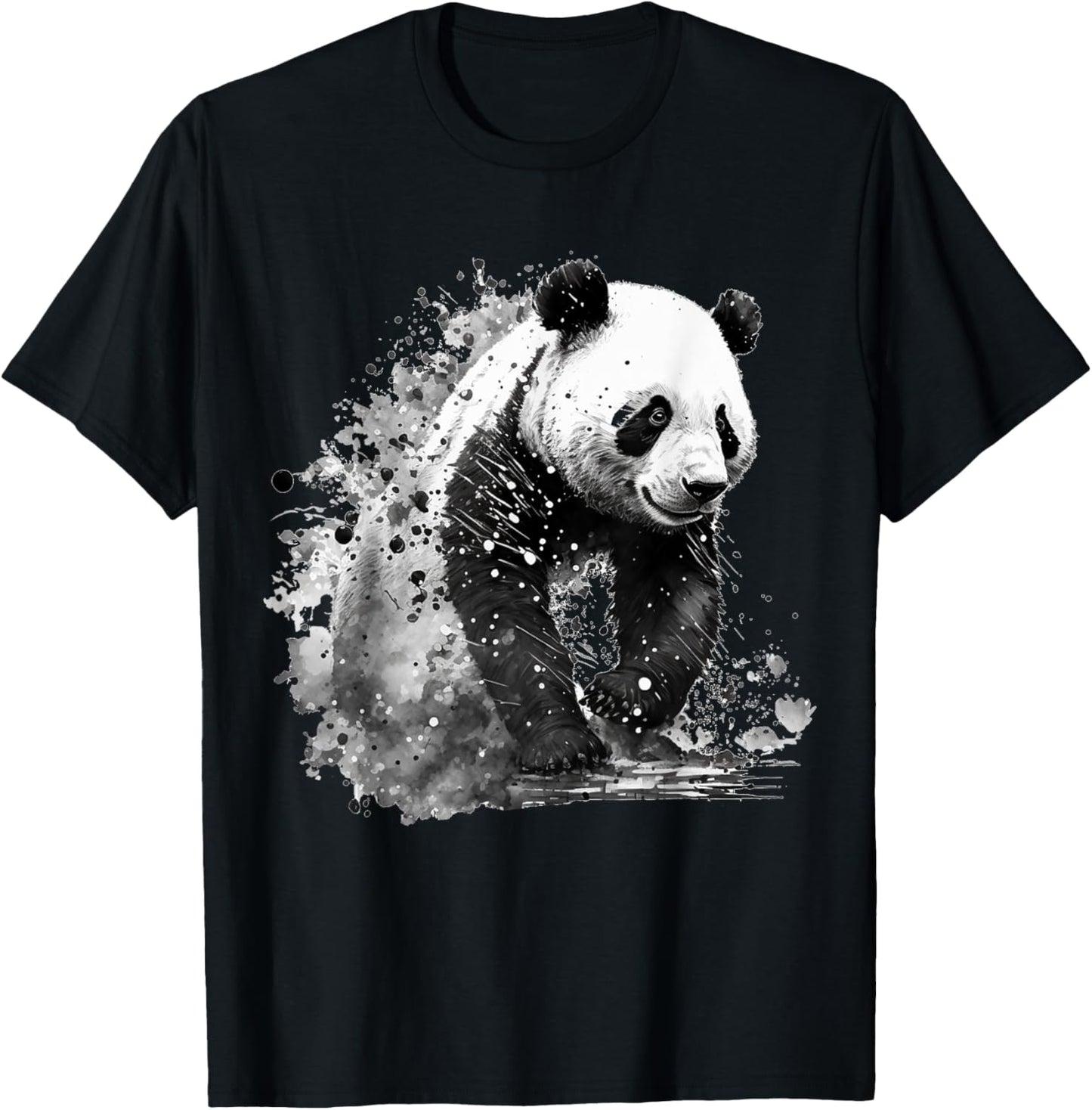 Panda Drawing Animal Print Art Animal Lovers Panda T-Shirt - T-Shirt | Black