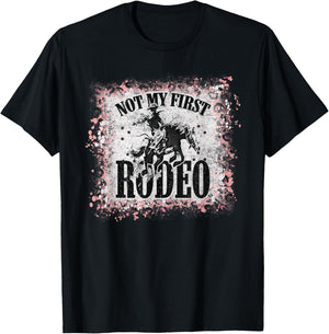 Vintage Leopard Bleached Not My First Rodeo T-Shirt - T-Shirt | Black