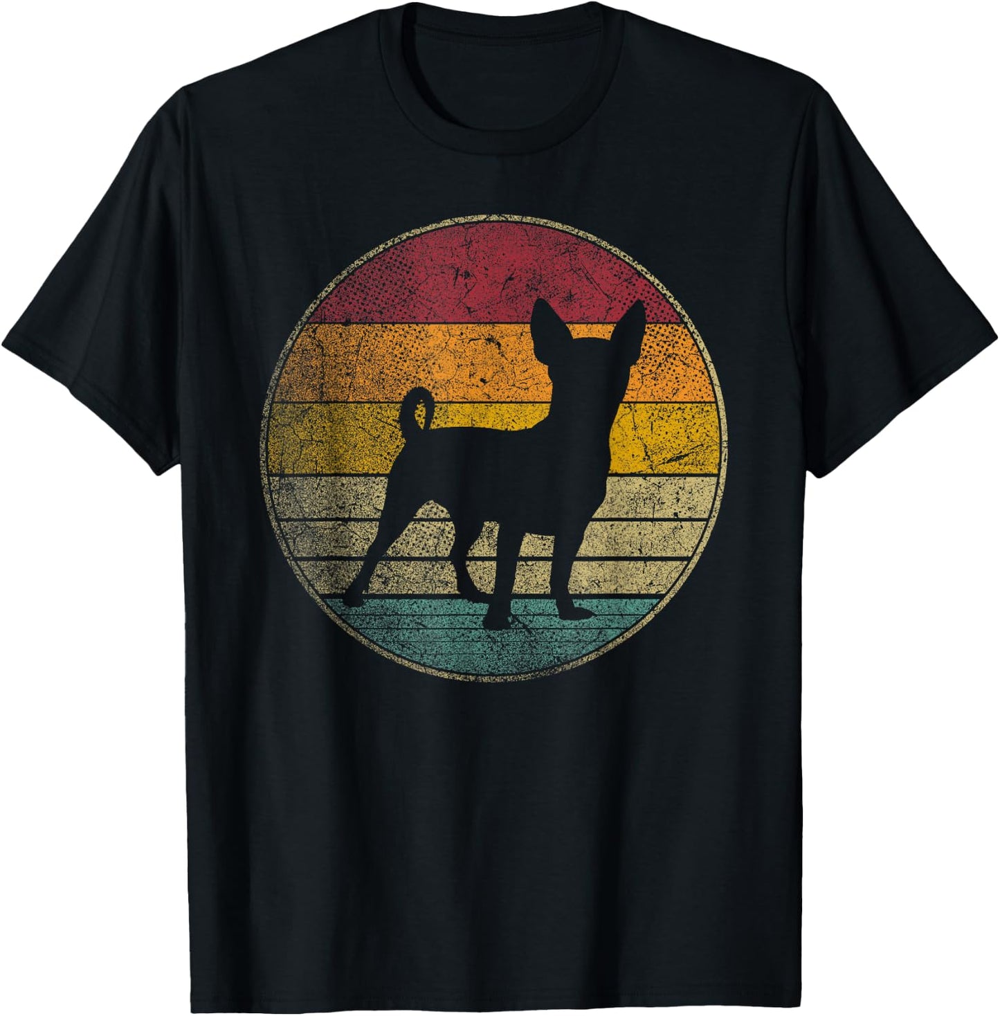 Chihuahua Dog Vintage Distressed Retro Style Silhouette Gift T-Shirt - T-Shirt | Black