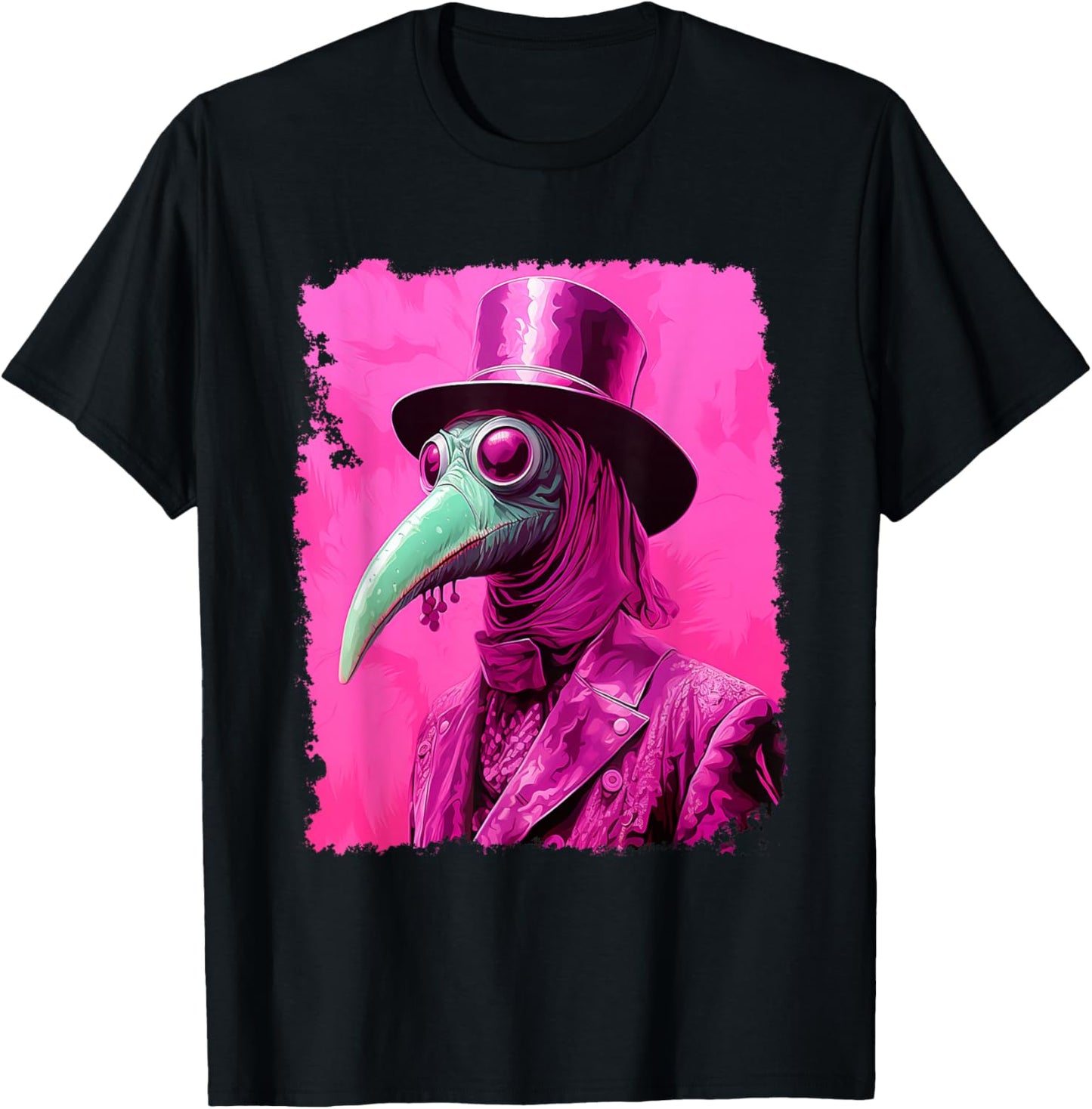 Pink Plague Doctor T-Shirt - T-Shirt | Black