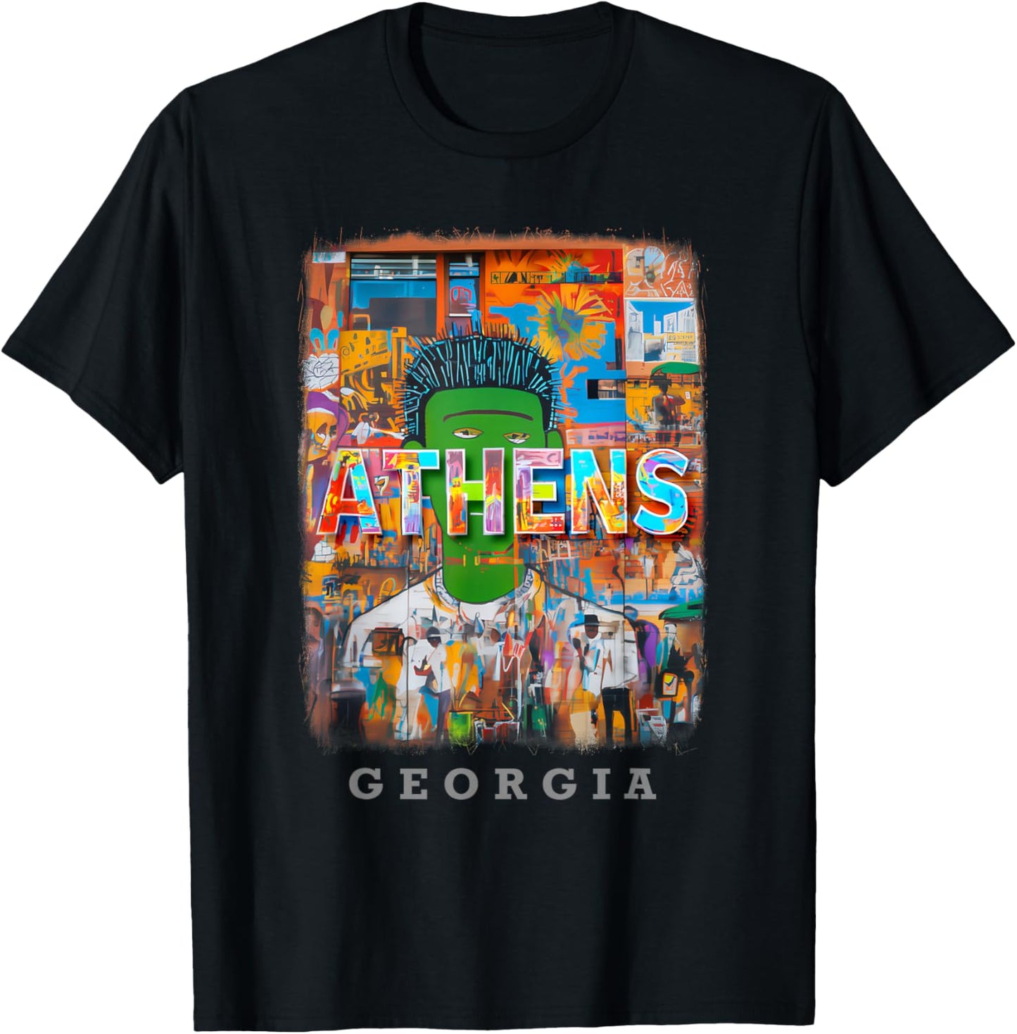 Athens Georgia GA Music and Art SD146 T-Shirt - T-Shirt | Black
