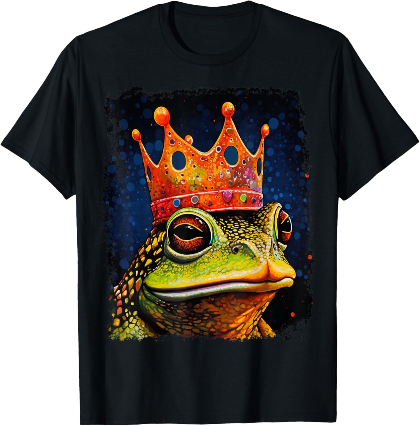 Pop Art Colorful Toad Frog King T-Shirt - T-Shirt | Black