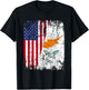 CYPRIOT ROOTS | Half American Flag | USA CYPRUS FLAG T-Shirt - T-Shirt | Black
