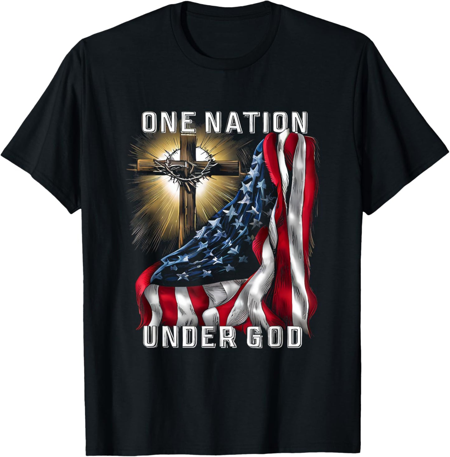 America One Nation Under God T-Shirt - T-Shirt | Black