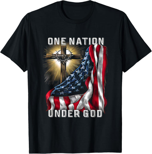 America One Nation Under God T-Shirt - T-Shirt | Black
