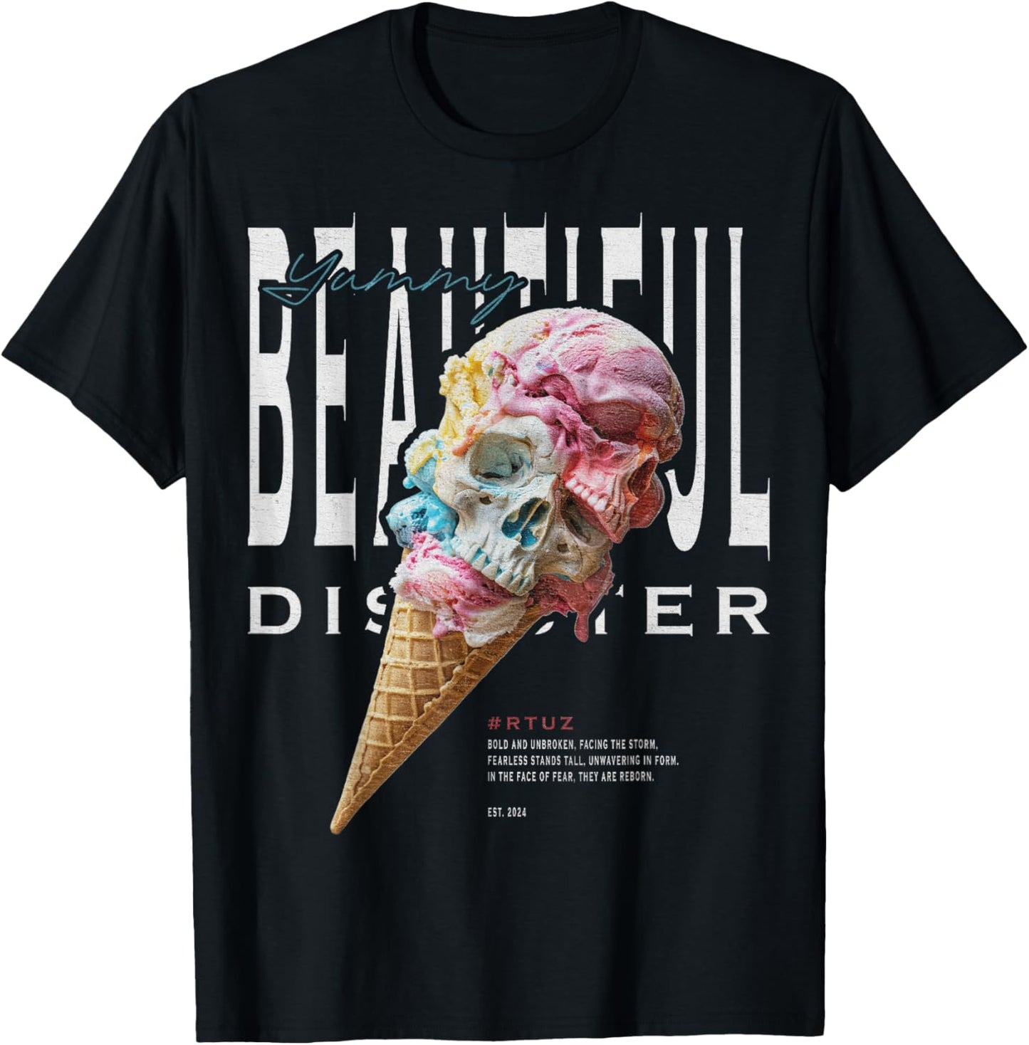 Moderne Hip Hop Eis Ice Cream Grafitti Urban Streetwear T-Shirt - T-Shirt | Black