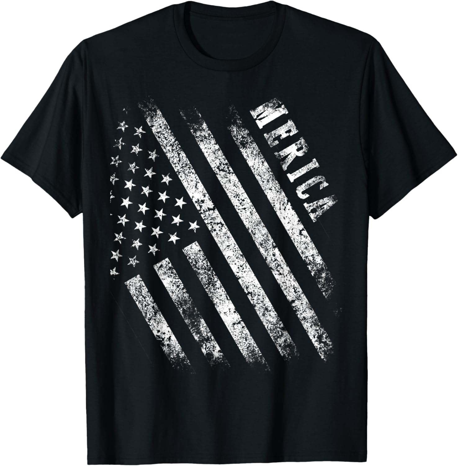 Merica Patriot American Flag USA 4th Of July Gifts Shirt T-Shirt - T-Shirt | Black