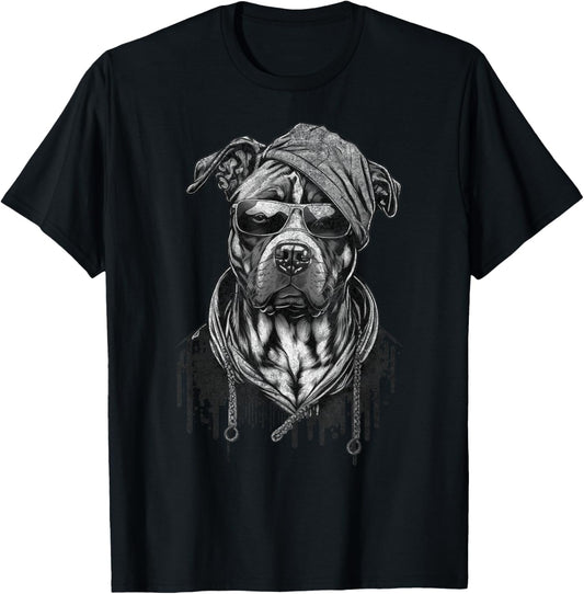 Gangster Rottweiler Urban Streetwear Dog Men Women Kids T-Shirt - T-Shirt | Black