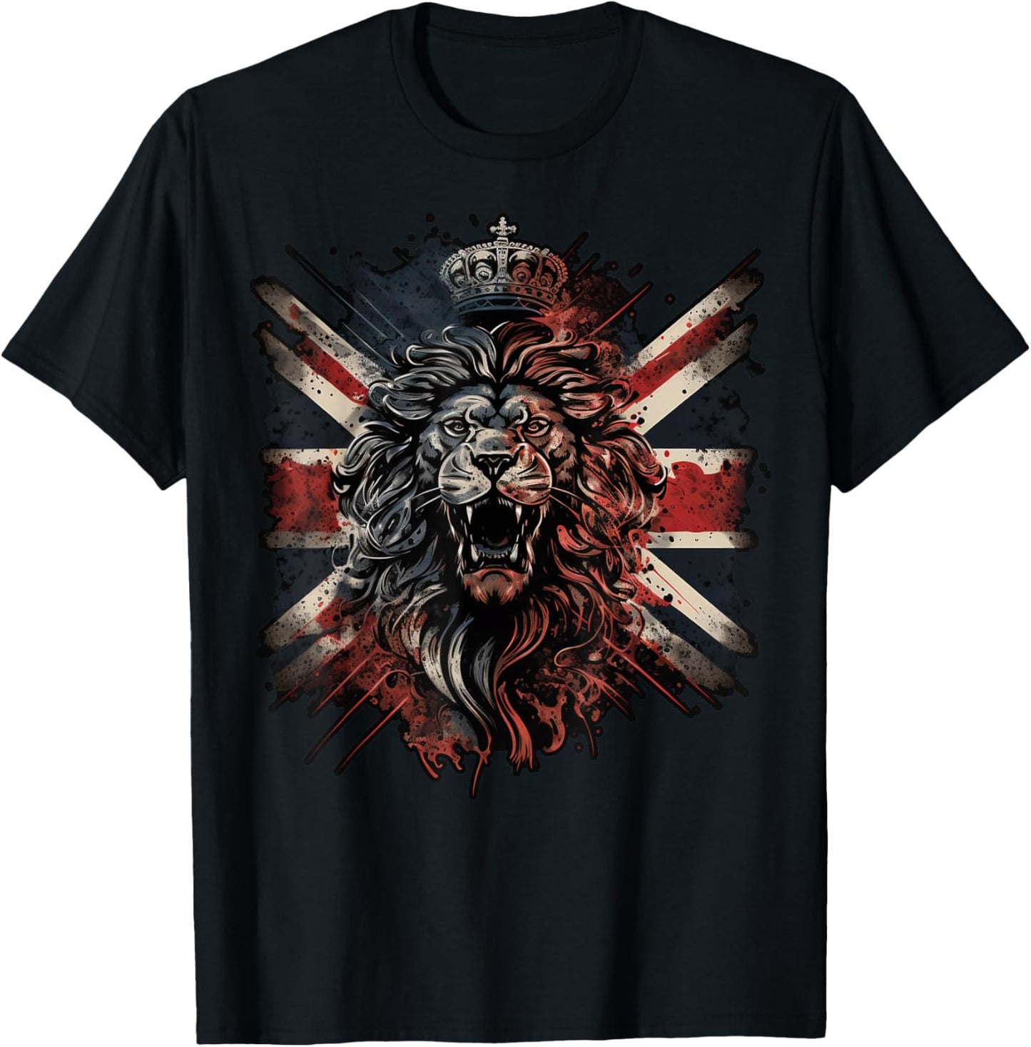 British UK Lion on Great Britain Lion T-Shirt - T-Shirt | Black