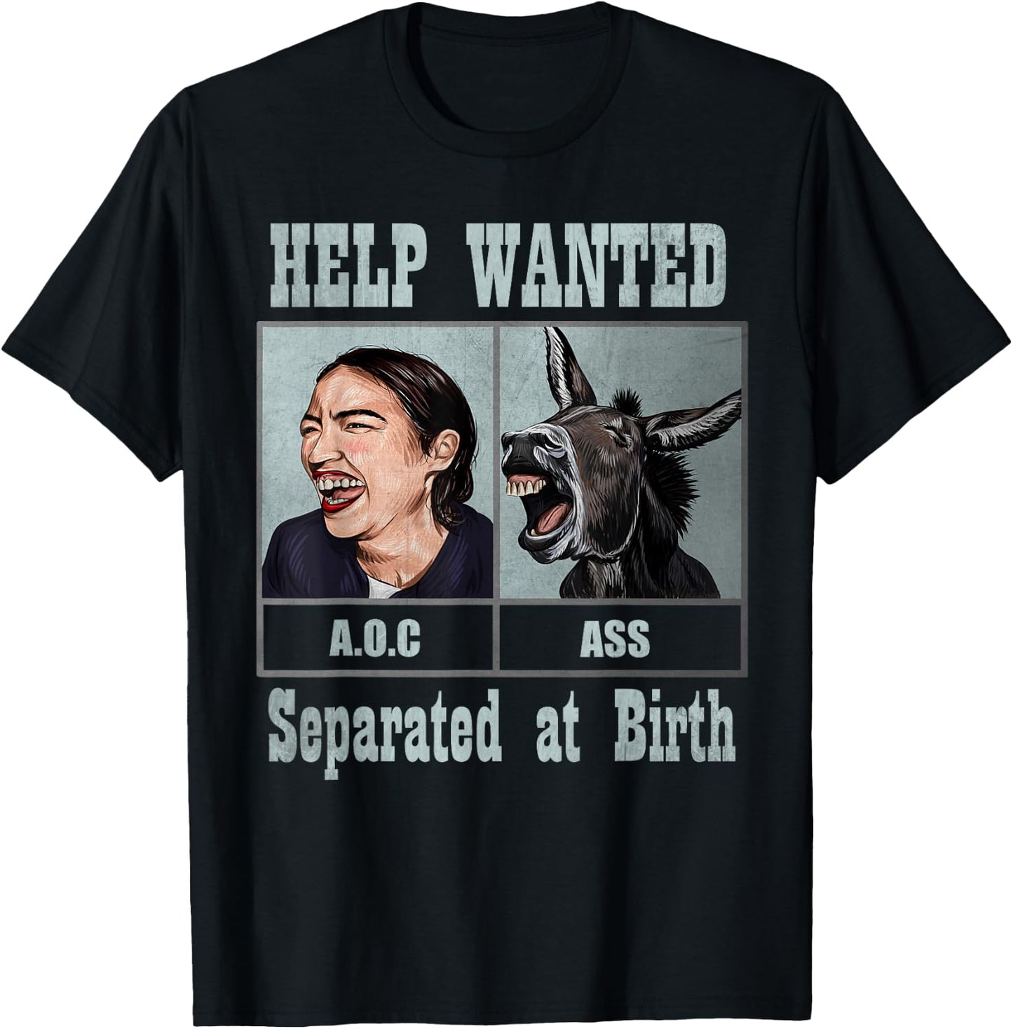 Funny Anti AOC Alexandria Ocasio Cortez Donkey t shirt T-Shirt - T-Shirt | Black