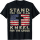 Christian Patriotic American Flag Stand Flag Kneel Cross T-Shirt - T-Shirt | Black
