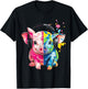 Piglet Illustration Animal Piglet T-Shirt - T-Shirt | Black