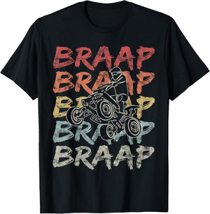 Vintage Braap Quad Biker Gift I ATV Four Wheeler Quad Bike T-Shirt - T-Shirt | Black