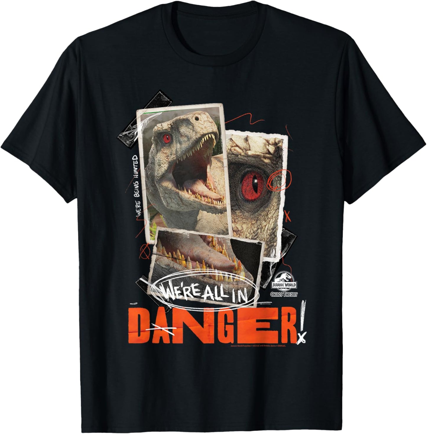 Jurassic World: Chaos Theory Danger T-Shirt - T-Shirt | Black