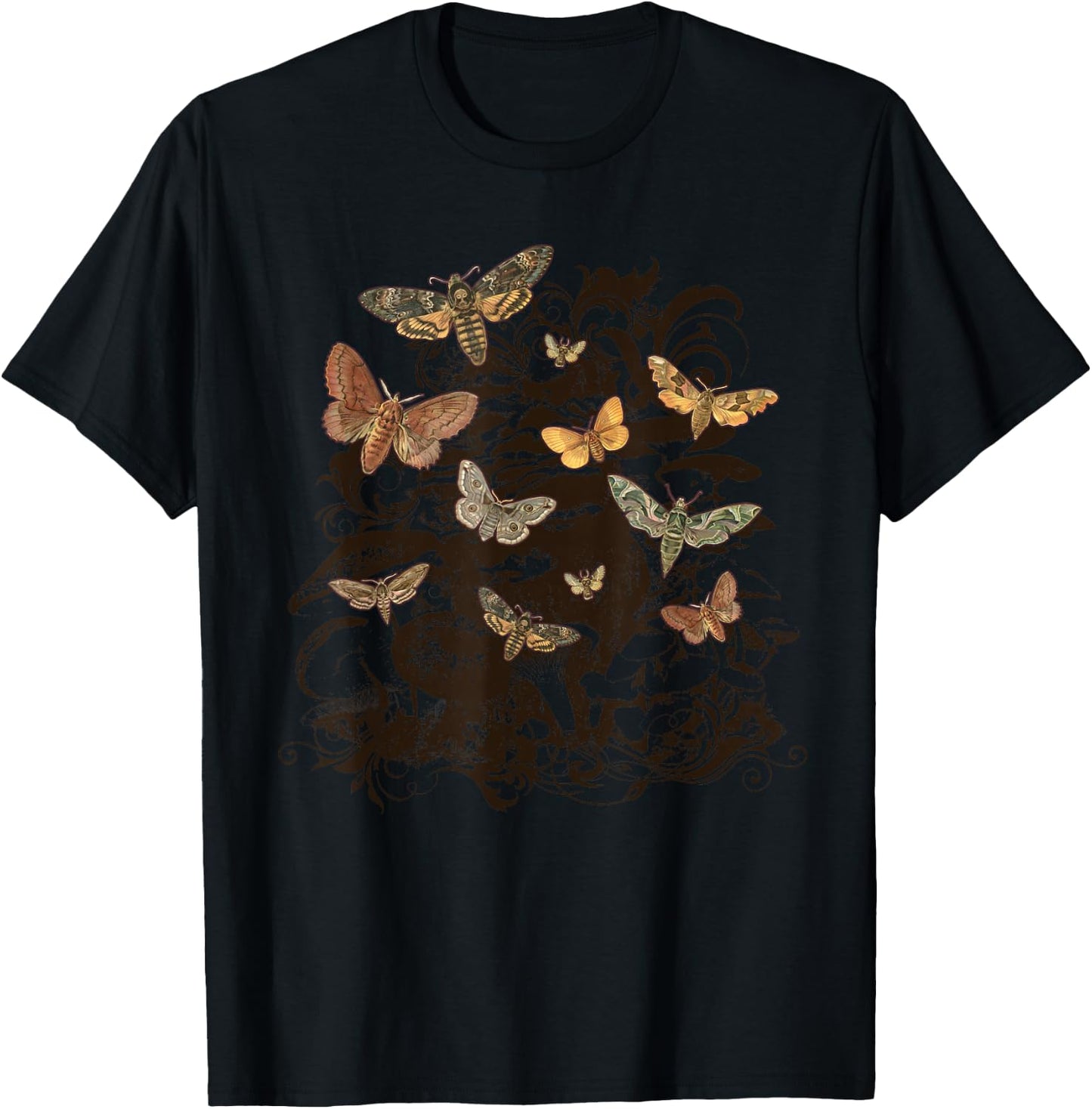 Fairy Grunge Fairycore Aesthetic Luna Moth Mushroom Grunge T-Shirt - T-Shirt | Black