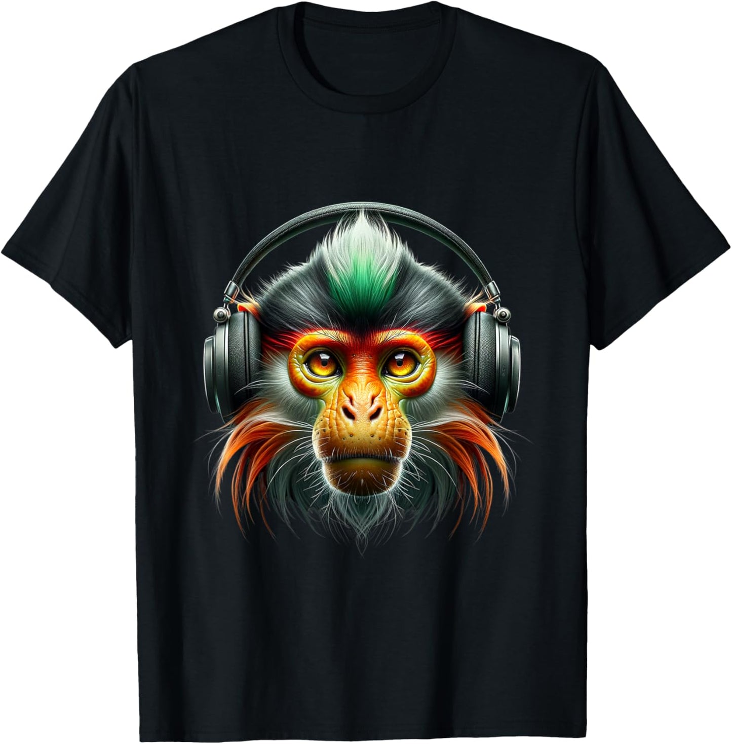 Red-shanked douc Shirt Monkey Portrait Wildlife Exotic Ape T-Shirt - T-Shirt | Black