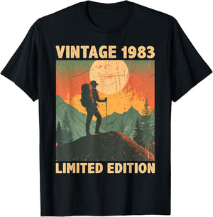 41 Years Old Gift Vintage 1983 Hiking Lover 41st Birthday T-Shirt - T-Shirt | Black