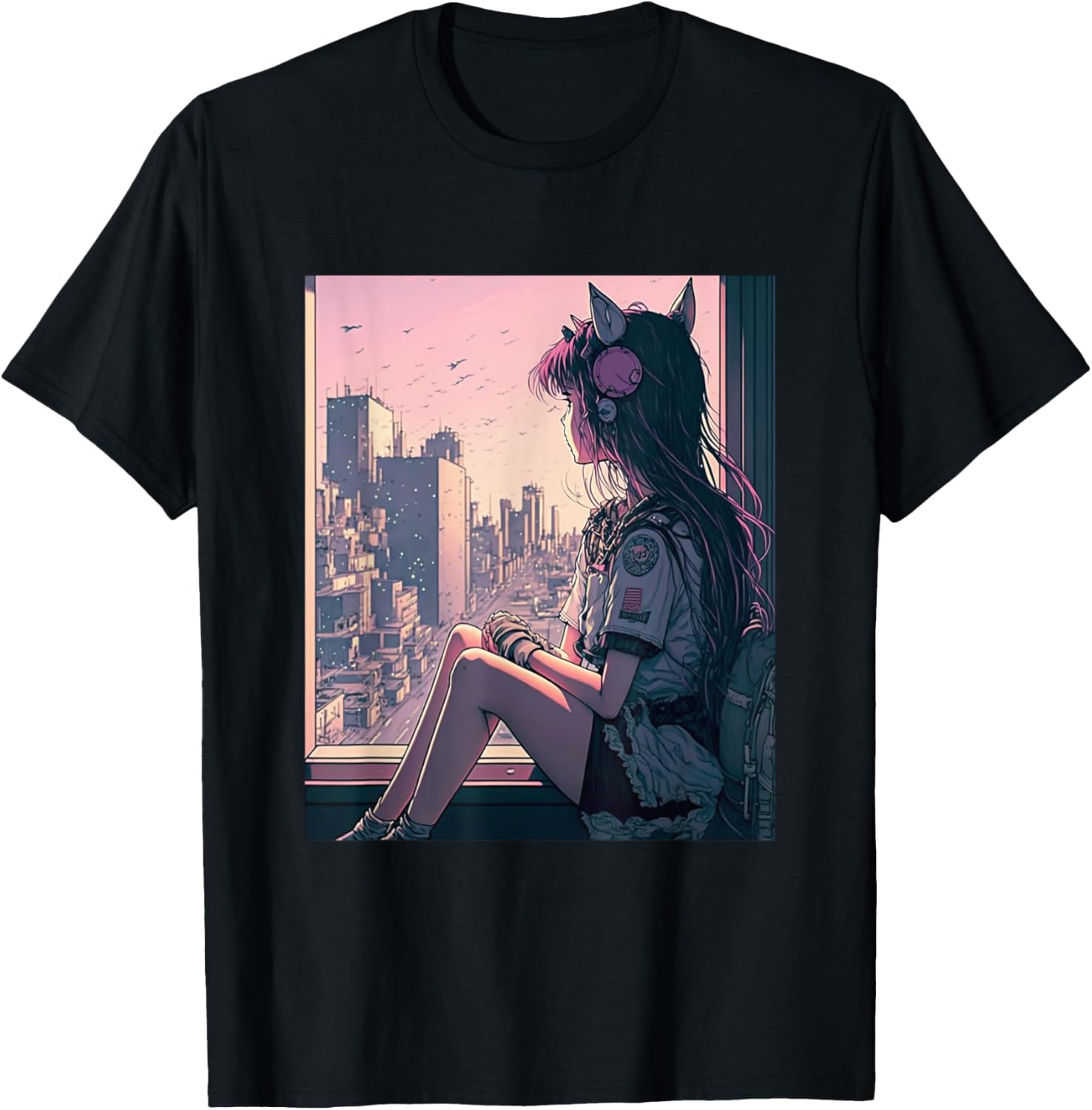 Anime Girl Waifu Tokyo T-Shirt - T-Shirt | Black