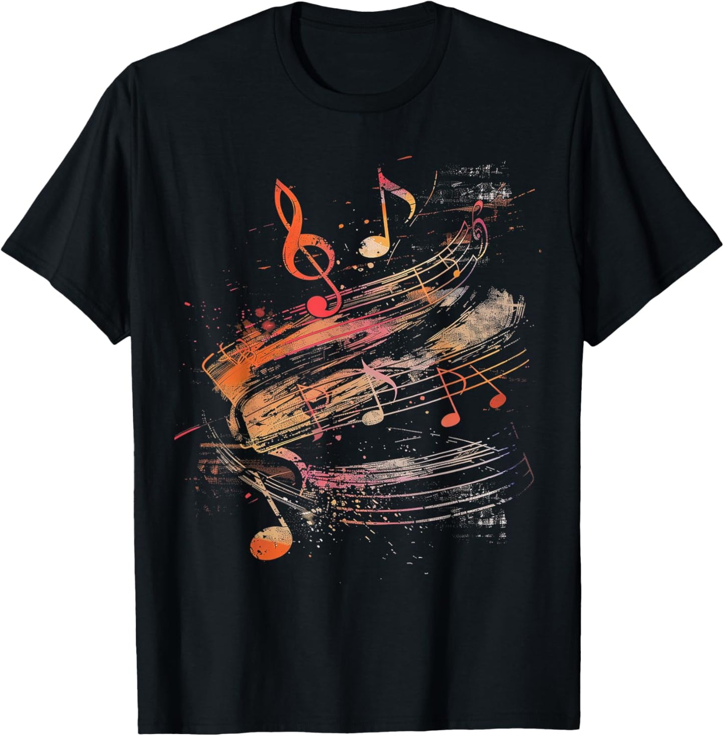Musical Notes Graffiti T-Shirt - T-Shirt | Black