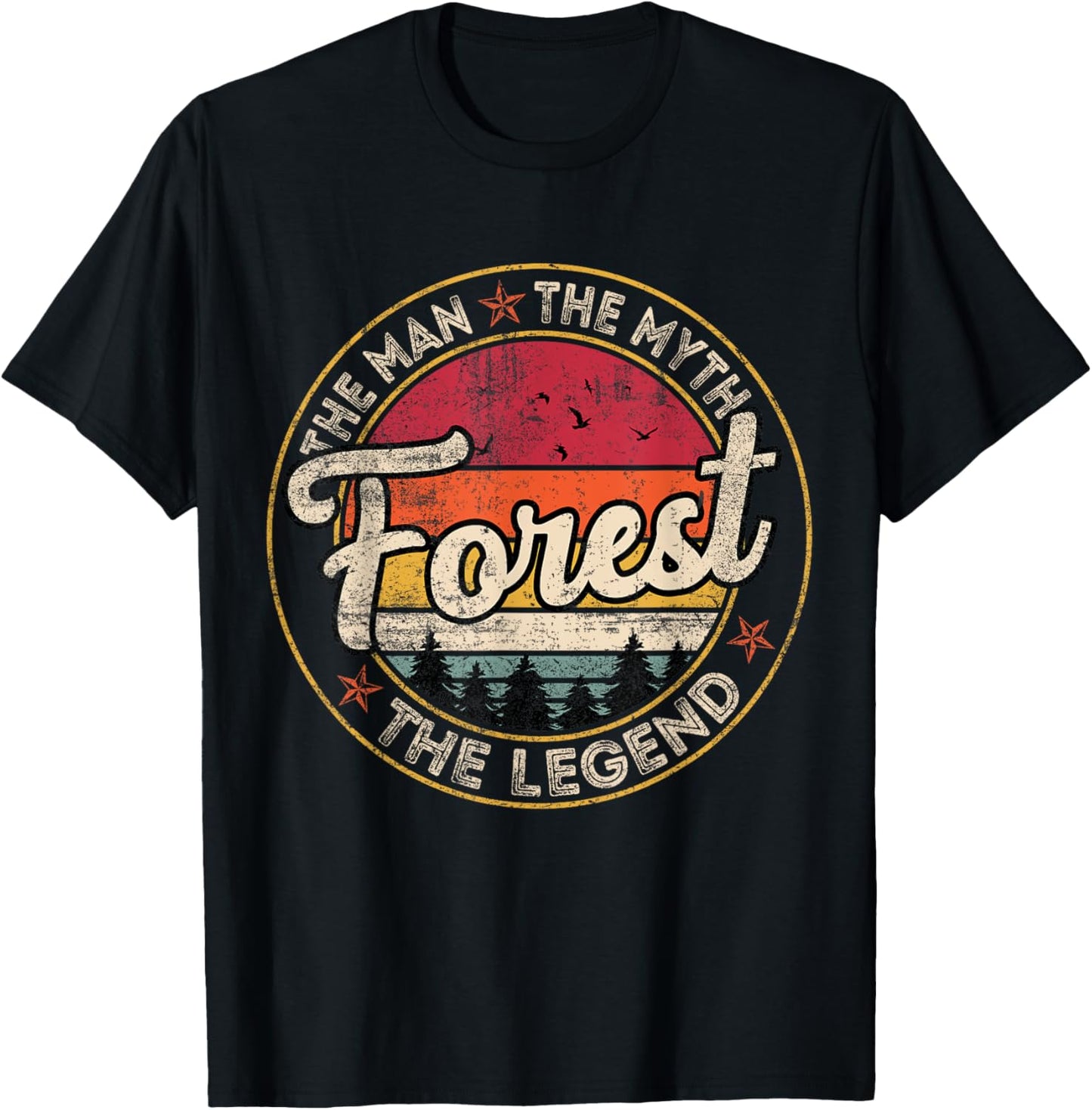Forest The Man The Myth The Legend Personalized Name T-Shirt - T-Shirt | Black