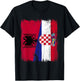 Albanien Kroatien halbe Flagge Stolze albanische kroatische Wurzeln T-Shirt - T-Shirt | Black