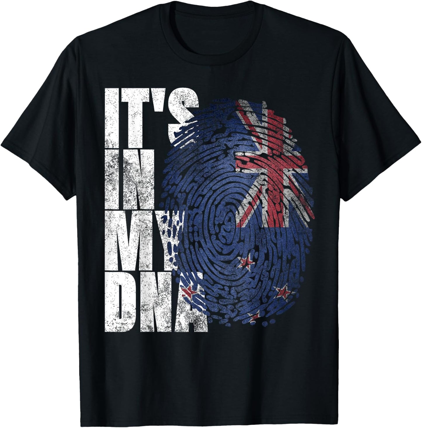 It's In My DNA New Zealand Maori Kiwi Gifts Haka Fan NZ Flag T-Shirt - T-Shirt | Black