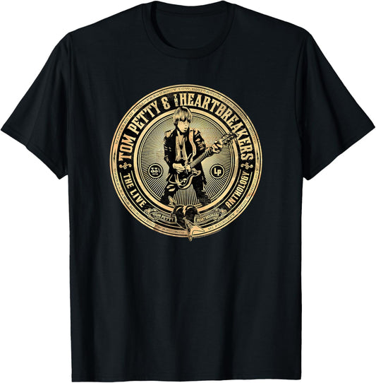 Tom Petty Adult , Black, Small, Short Sleeve, , Classic Fit, Modern Style, Embroidery, The Live Anthology Box Set Cover Art T-Shirt - T-Shirt | Black