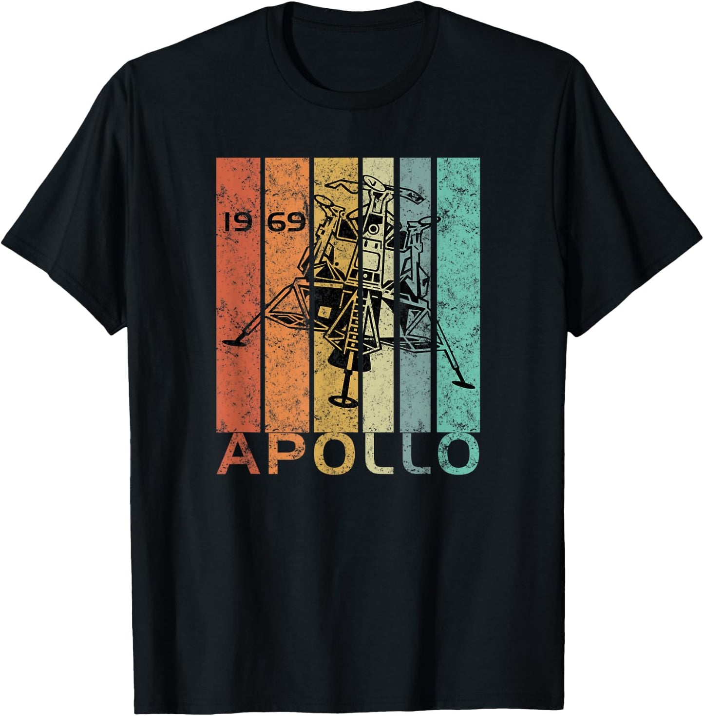 Retro Apollo 11 50th Anniversary Moon Landing 1969 2019 Gift T-Shirt - T-Shirt | Black
