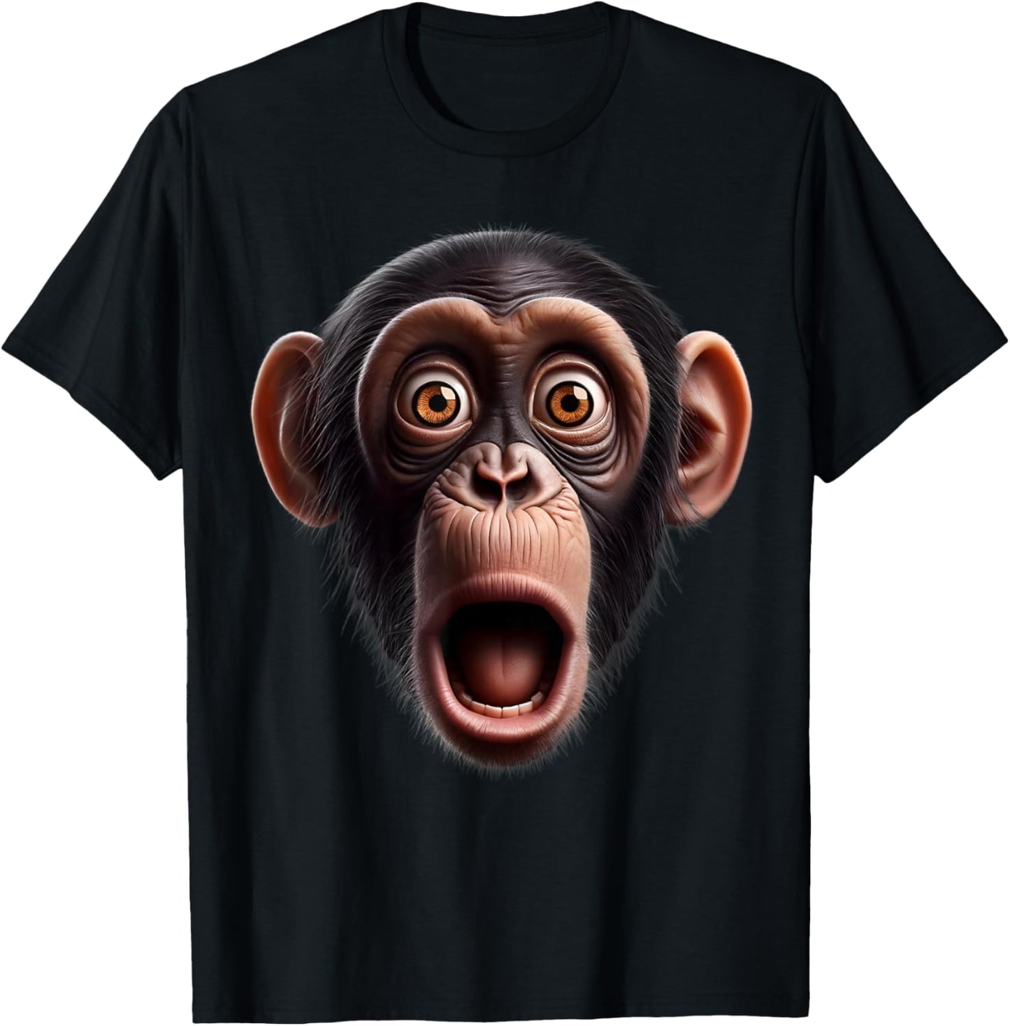 Funny Monkey Face chimpanzee T-Shirt - T-Shirt | Black