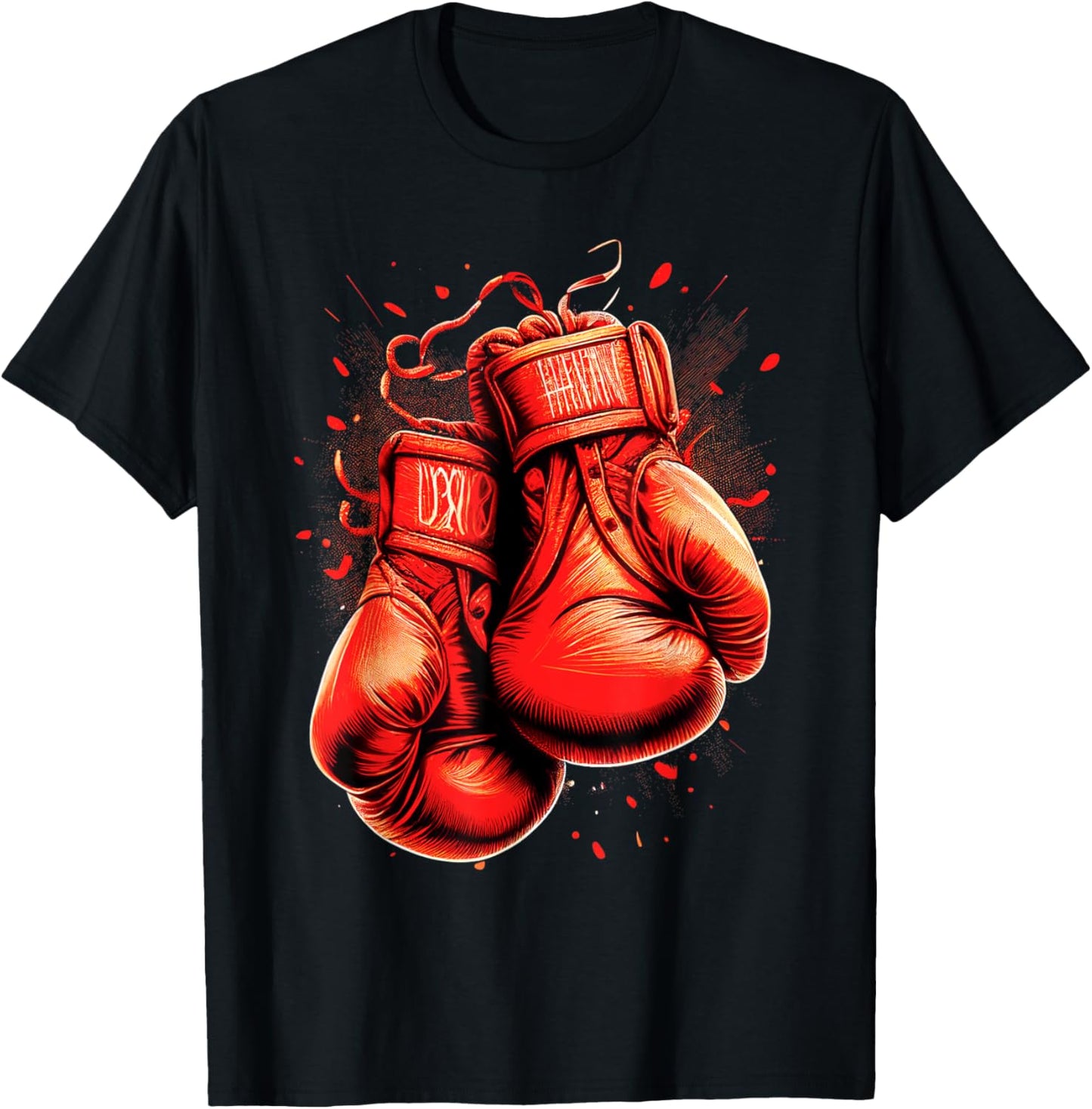 Retro Red Boxing Gloves Vintage Boxer T-Shirt - T-Shirt | Black
