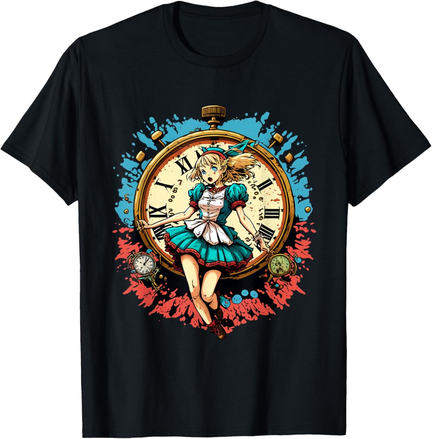 Anime Alice in Wonderland T-Shirt - T-Shirt | Black