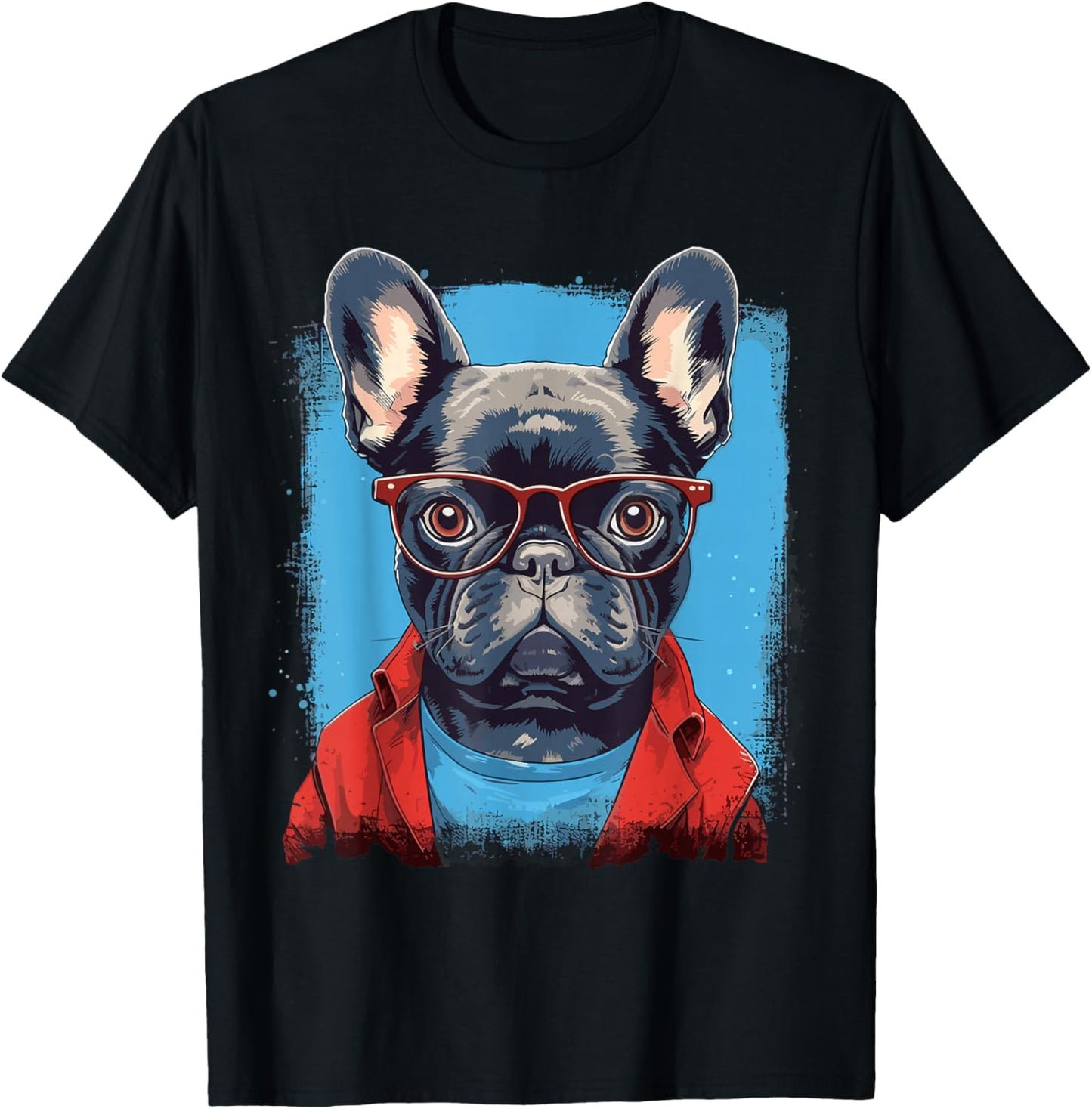 French Bulldog With Sunglasses T-Shirt - T-Shirt | Black